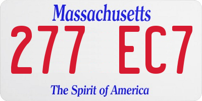 MA license plate 277EC7