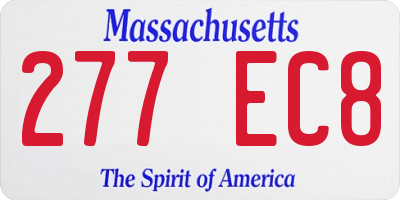MA license plate 277EC8