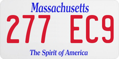 MA license plate 277EC9
