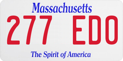 MA license plate 277ED0