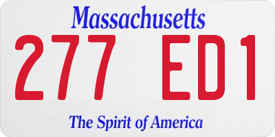 MA license plate 277ED1