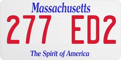 MA license plate 277ED2