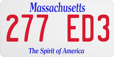 MA license plate 277ED3