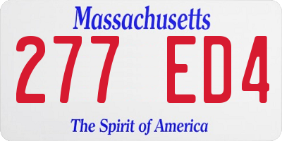 MA license plate 277ED4