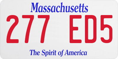 MA license plate 277ED5