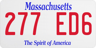 MA license plate 277ED6