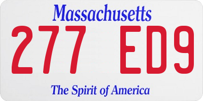MA license plate 277ED9