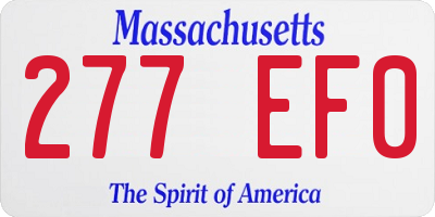 MA license plate 277EF0