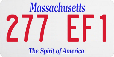 MA license plate 277EF1