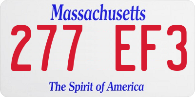 MA license plate 277EF3