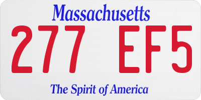 MA license plate 277EF5