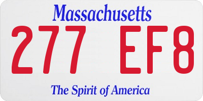 MA license plate 277EF8