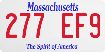 MA license plate 277EF9