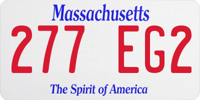 MA license plate 277EG2