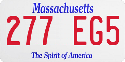 MA license plate 277EG5