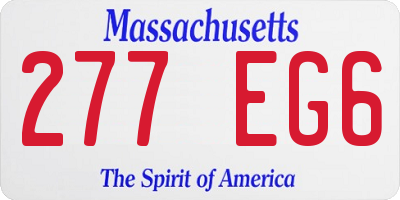 MA license plate 277EG6