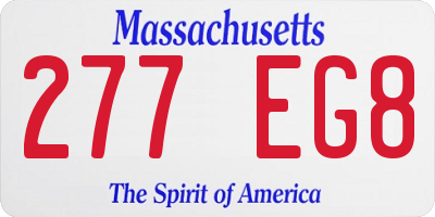 MA license plate 277EG8