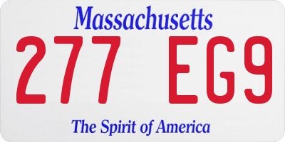 MA license plate 277EG9