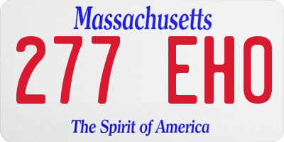 MA license plate 277EH0