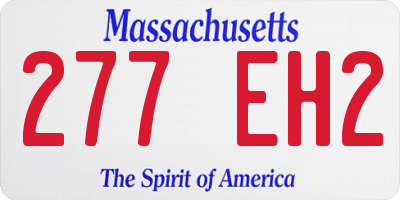 MA license plate 277EH2