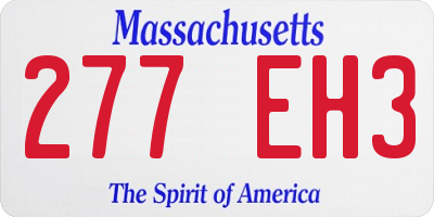 MA license plate 277EH3
