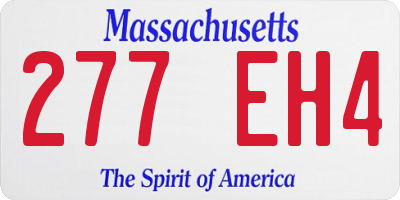 MA license plate 277EH4