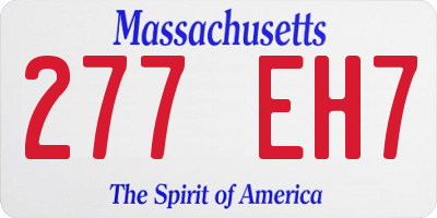 MA license plate 277EH7