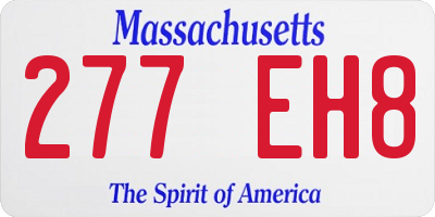 MA license plate 277EH8