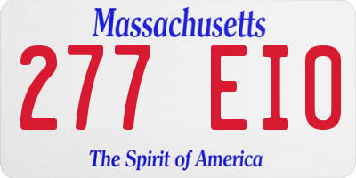 MA license plate 277EI0