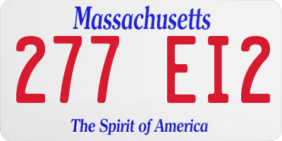 MA license plate 277EI2
