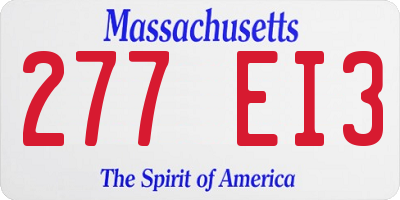 MA license plate 277EI3