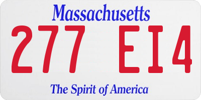 MA license plate 277EI4