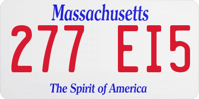 MA license plate 277EI5
