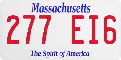 MA license plate 277EI6