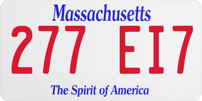 MA license plate 277EI7