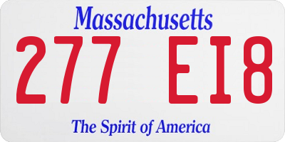MA license plate 277EI8