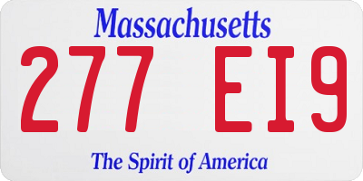 MA license plate 277EI9