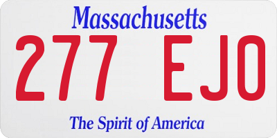 MA license plate 277EJ0