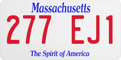 MA license plate 277EJ1