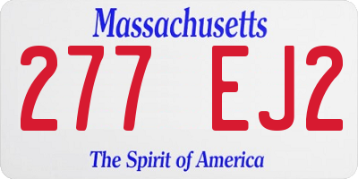 MA license plate 277EJ2