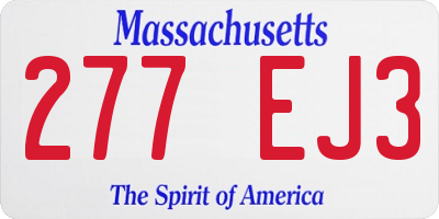 MA license plate 277EJ3
