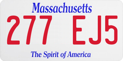 MA license plate 277EJ5