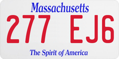 MA license plate 277EJ6