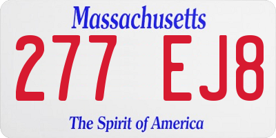 MA license plate 277EJ8