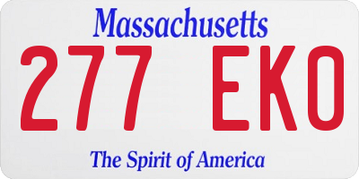 MA license plate 277EK0