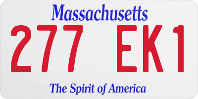 MA license plate 277EK1