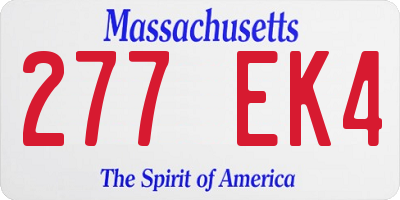 MA license plate 277EK4