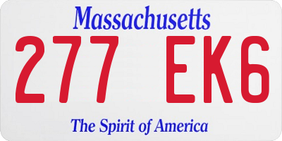 MA license plate 277EK6