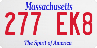 MA license plate 277EK8