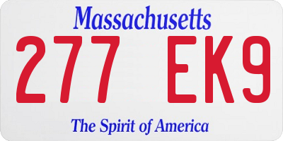 MA license plate 277EK9